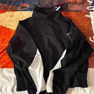 Reebok Black and White Windbreaker Jacket.